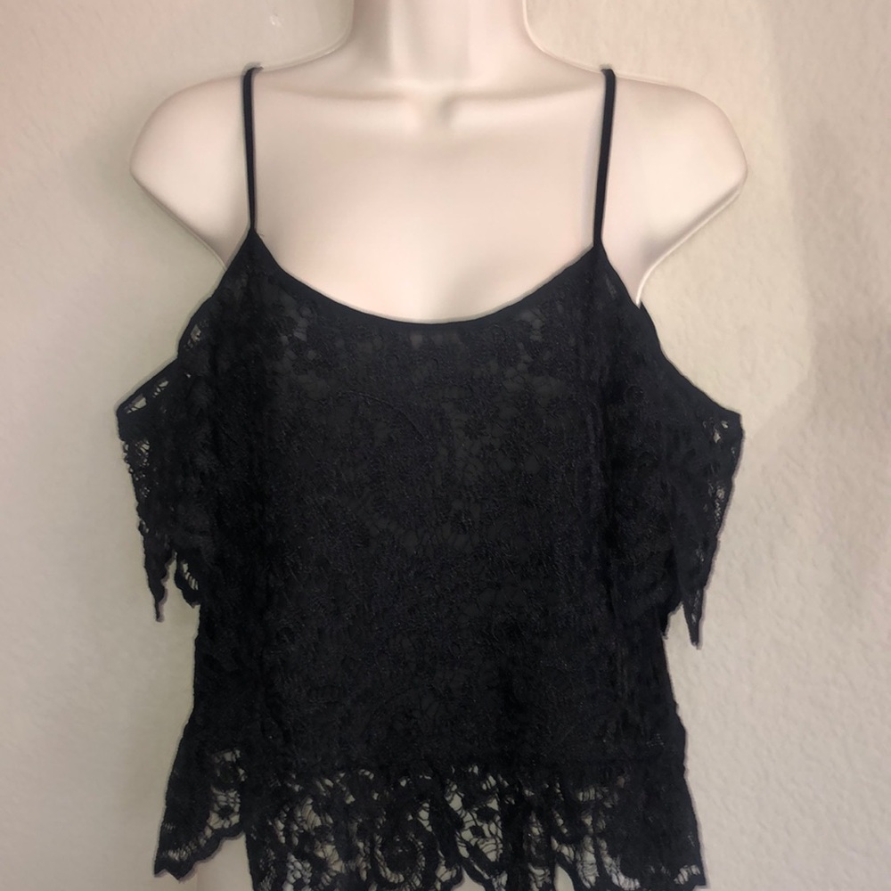 Zara lace cold shoulder top